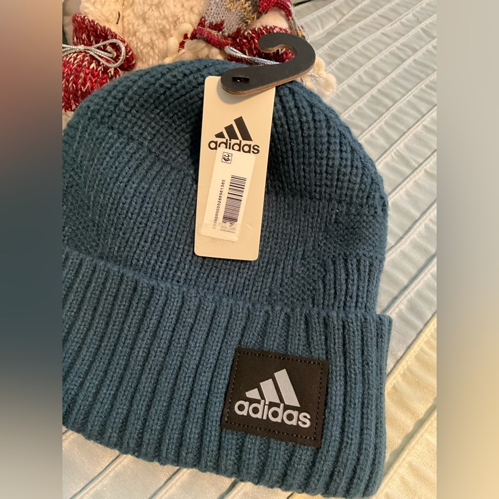 🌷ADIDAS KNIT ARCTIC NIGHT BLUE 4 FOLD BEANIE NWT ONE SIZE